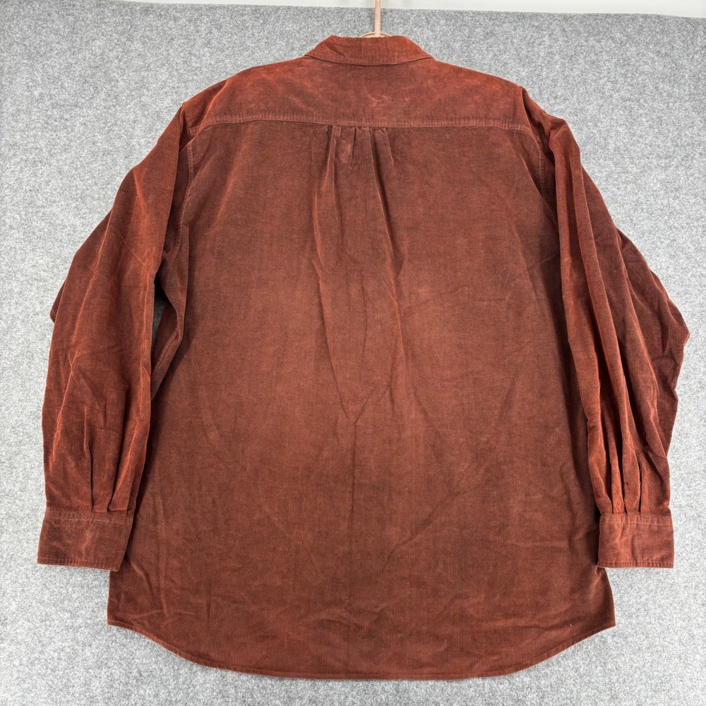 Ermenegildo Zegna Mens Rust Brown Corduroy Button Down Shirt Made in Italy - Picture 5 of 10